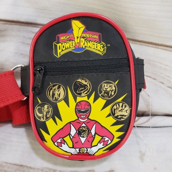 Vintage Mighty Morphin Power Rangers Red Coin Purse Belt Bag Child Size 1994 - Picture 2 of 8